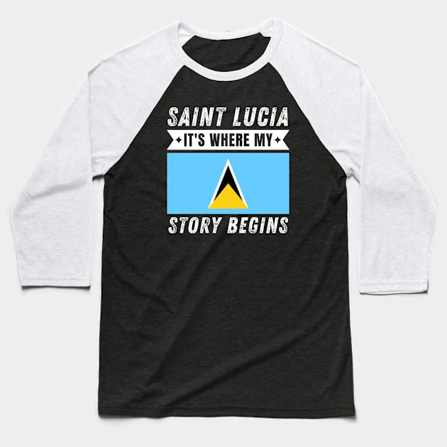Saint Lucian Baseball T-Shirt by footballomatic